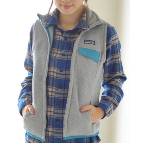 Patagonia Jackets & Blazers - PATAGONIA Re-Tool Grey Teal Fleece Vest